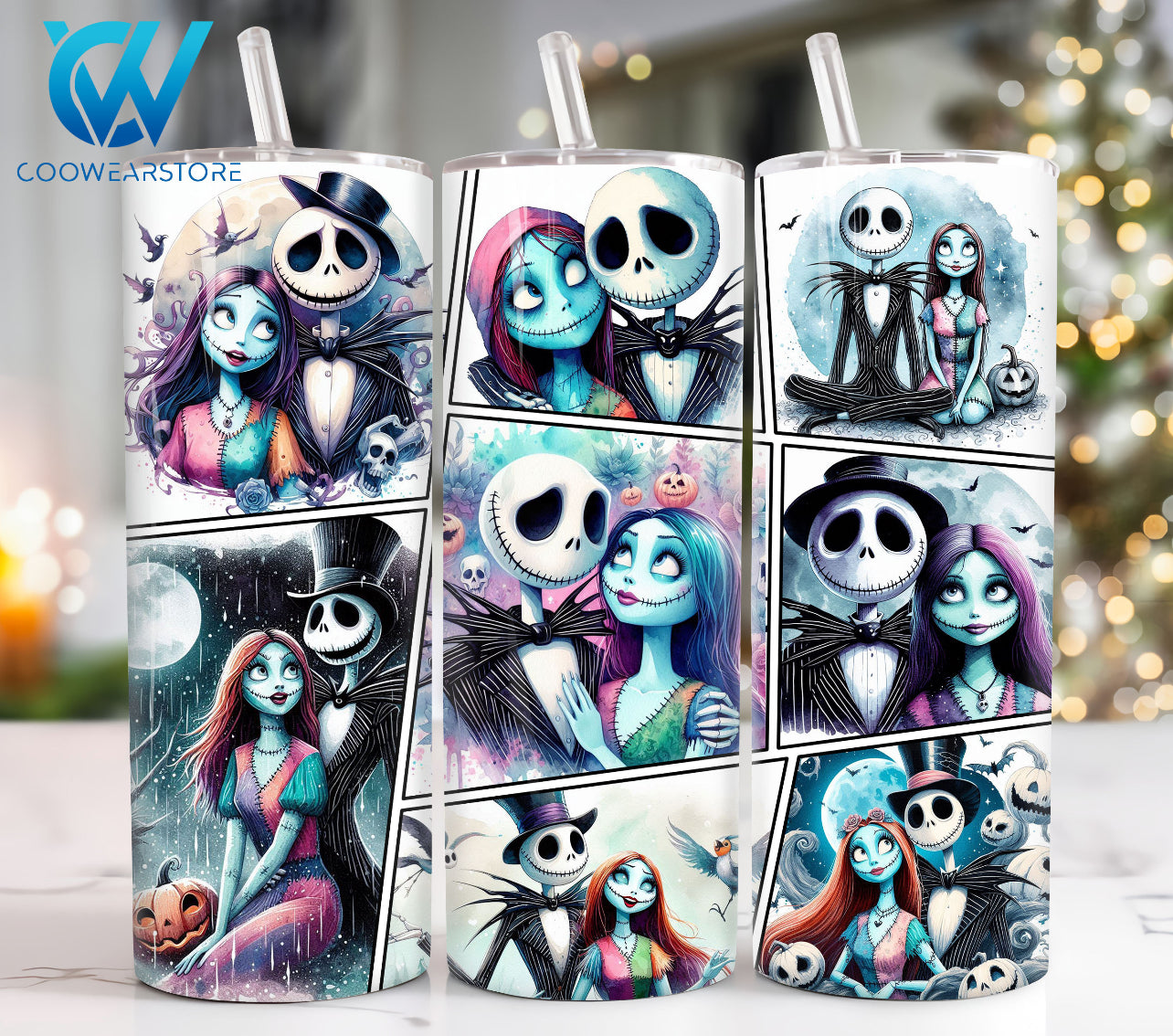 Jack & Sally Comic Tumbler