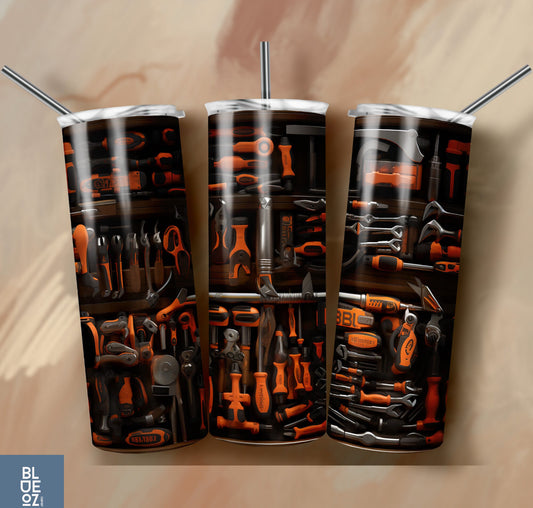 Orange & Black Tools Tumbler