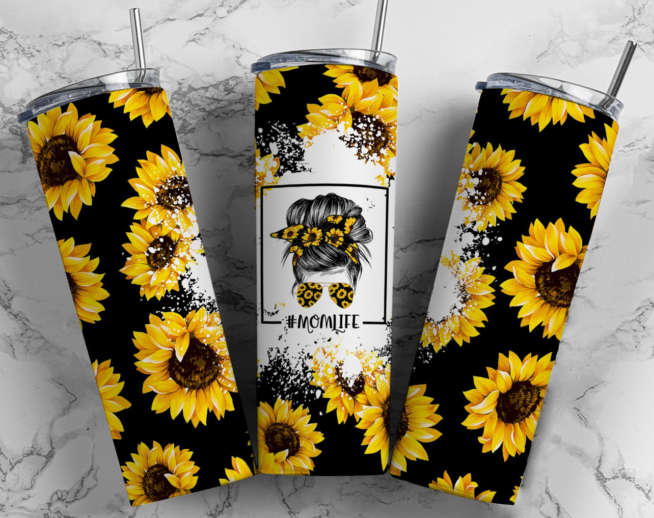 Sunflower Mom Life Tumbler