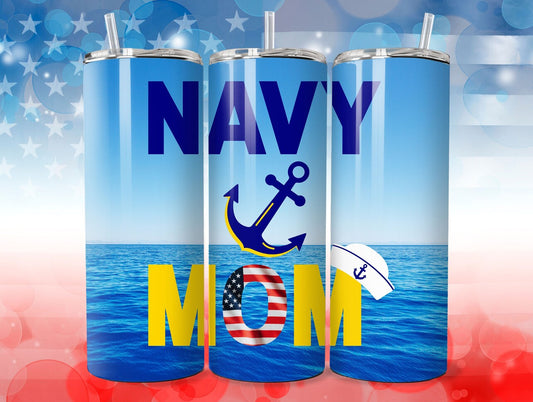 Navy Mom Tumbler