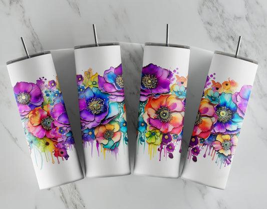 Watercolor Anemones Tumbler