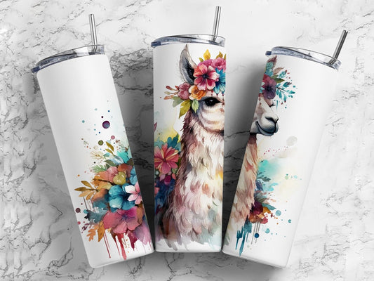 Watercolor Llama Tumbler